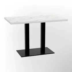BIG Möbel GmbH Bistrotisch 120x70 cm | Marmor Weiß | Gusseisen Gestell