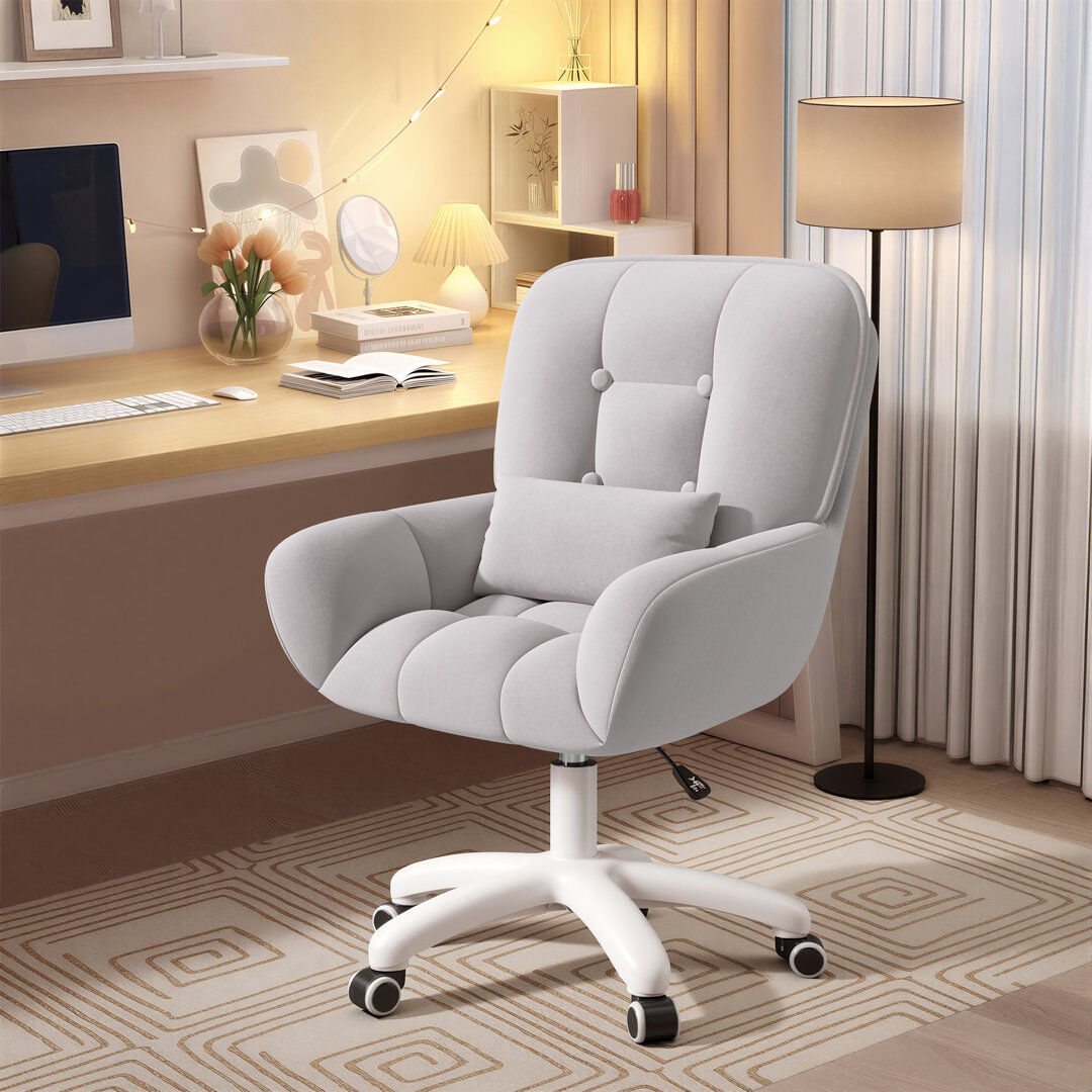 Fairmont Park Velvet Office Chair Grey/Black 56cm W X 58cm D