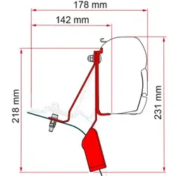 Fiamma Ford Custom Nugget Lift Roof  Halterung für Fiamma F45
