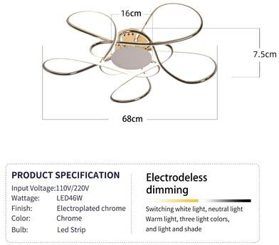 Uplift Essentials Modern LED Celestial Chandelier   Luxury Chrome & Gold Plated Ceiling Light chrome 27 In (dia 680 Mm)