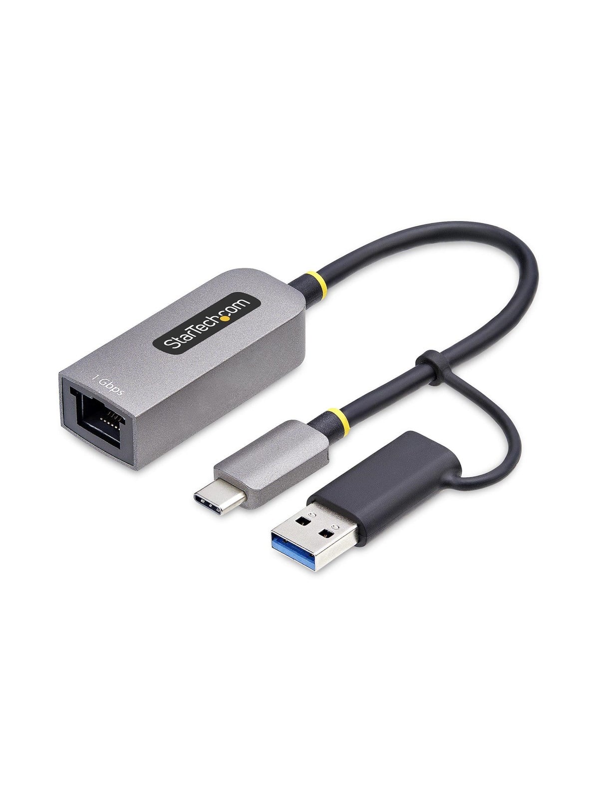 StarTech.com USB-C to Ethernet Adapter w/USB-A Adapter Realtek RTL8153B - network adapter - USB-C 3.2 Gen 1 - Gigabit Ethernet