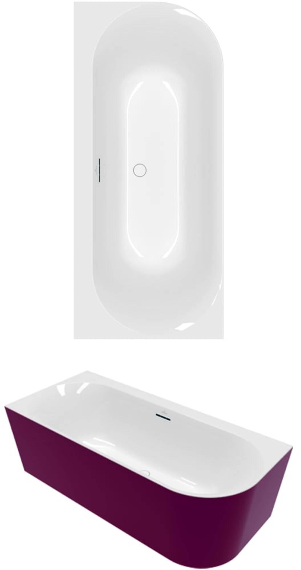 Villeroy & Boch Loop & Friends half vrijstaand bad 180x80x44cm stone white
