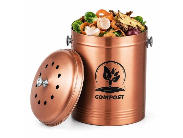 Relaxdays Komposteimer mit Geruchsfilter 5 Liter