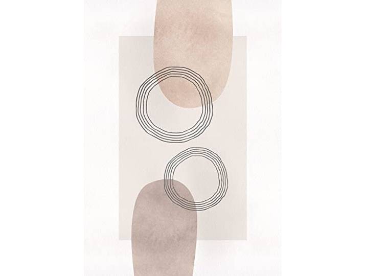 Komar Wandbild - Line Art Circles - Größe: 50 x 70 cm - Poster, Kunstdruck, Dekoration, Wohnzimmer, Schlafzimmer