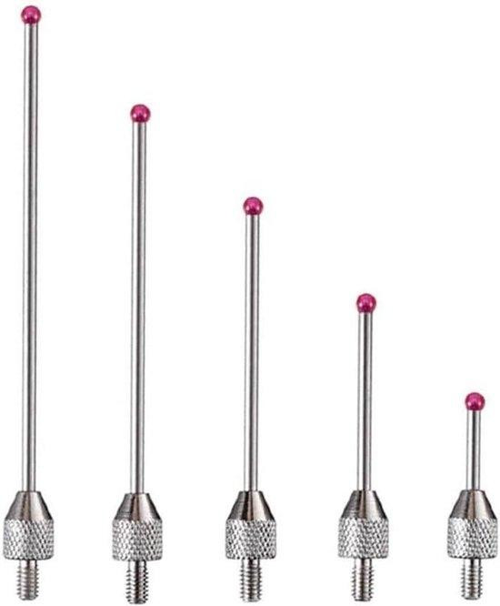 Stalen sonde meetpunt opzetstuk met M1.4 schroefdraad in zilver