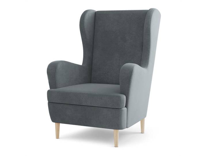 Masseno Sessel Vogera, Ohrensessel Polstersessel, Grau, 78x103x85 cm, Wohnzimmer, Sessel, Ohrensessel
