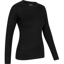 Womens Merino Blend Thermo Langarm Unterhemd XS, schwarz M