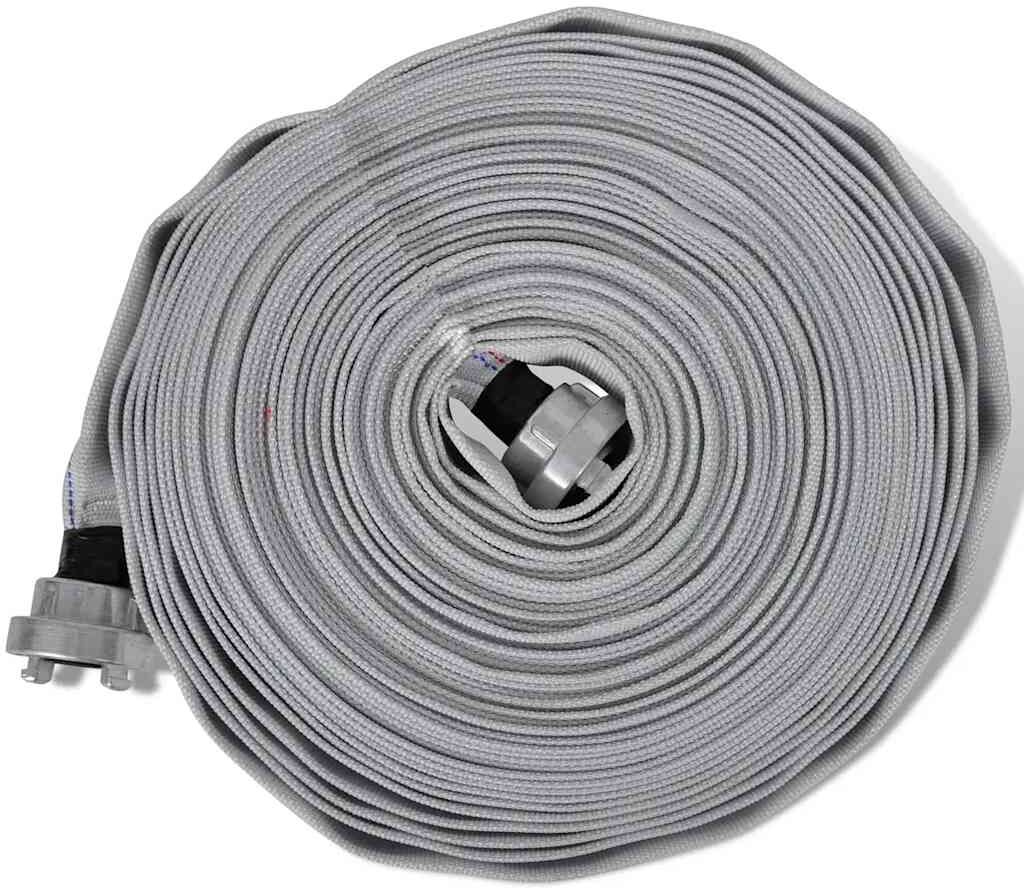 vidaXL Manguera plana contra incendios 20m acoplamiento C-Storz 1 inch Plateado