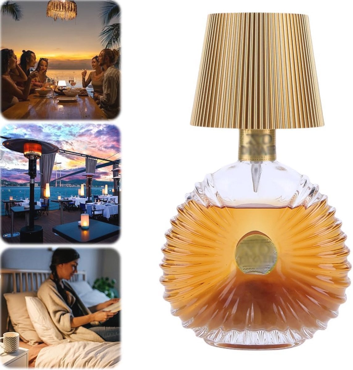 Draadloze LED Flessenlamp met Oplaadbare Accu en Touchfunctie voor Sfeerverlichting