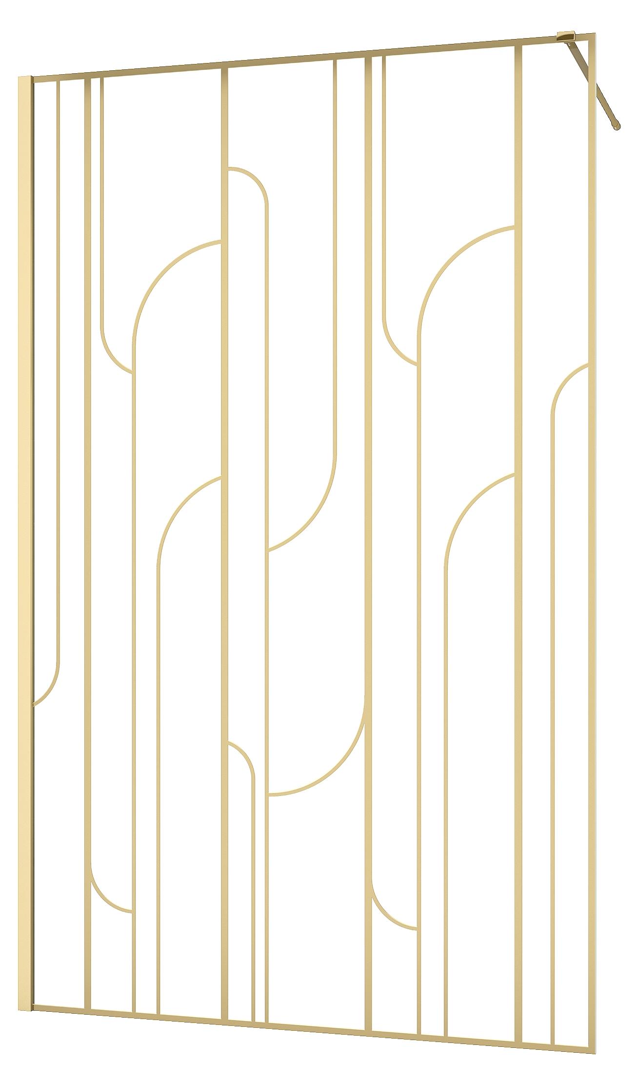 Duschwand 120×195 cm, Gold, 6 mm ESG, Siebdruck