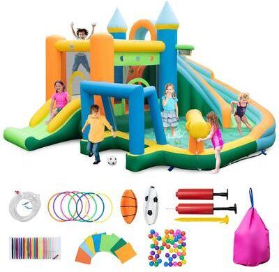 Inflatable Water Slide Kids Pool Park Climbing Wall