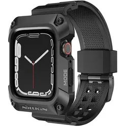 Nillkin DynaGuard Wristband + Case for Apple Watch Series 45mm 7/8/9 Black (Legierung, TPU), Uhrenarmband, Schwarz