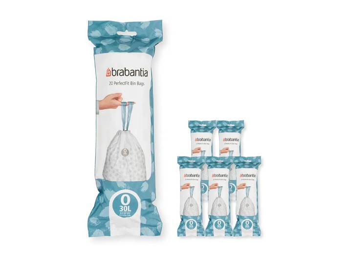 Brabantia Sac poubelle Brabantia PerfectFit 120 sacs Modèle O, 30 L