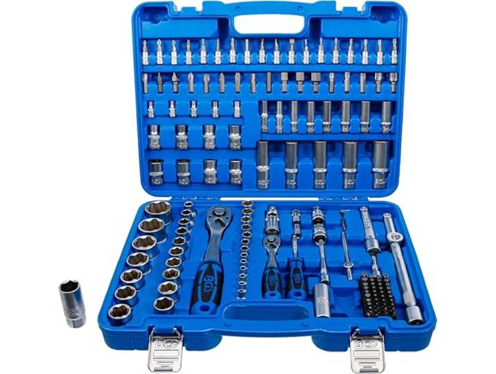 BGS 74518 Coffret de Douilles à profil ondulé 6\,3 mm (1/4\ ) / 12\,5 mm (1/2\ ) 150 pièces