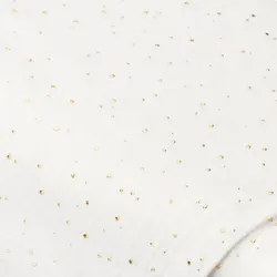Musselin/Doppel-Gaze mit Glitzerdruck "Tupfen", weiß/gold