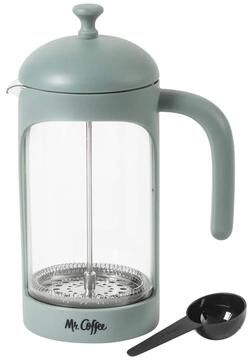 Mr. Coffee 31 Ounce Retro Brew French Press Coffee Maker in Teal