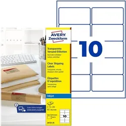 Avery Zweckform 250er-Pack Folien-Etiketten »J4722-25« transparent