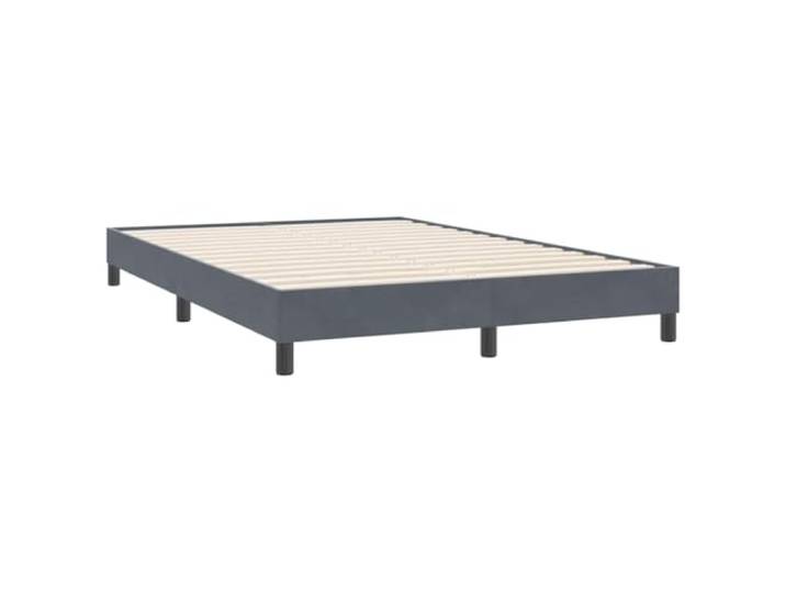 PUGYNBK Bettgestell aus Samt, Dunkelgrau, 140 x 220 cm Lattenrost, stabile Füße, ohne Matratze, für Schlafzimmer