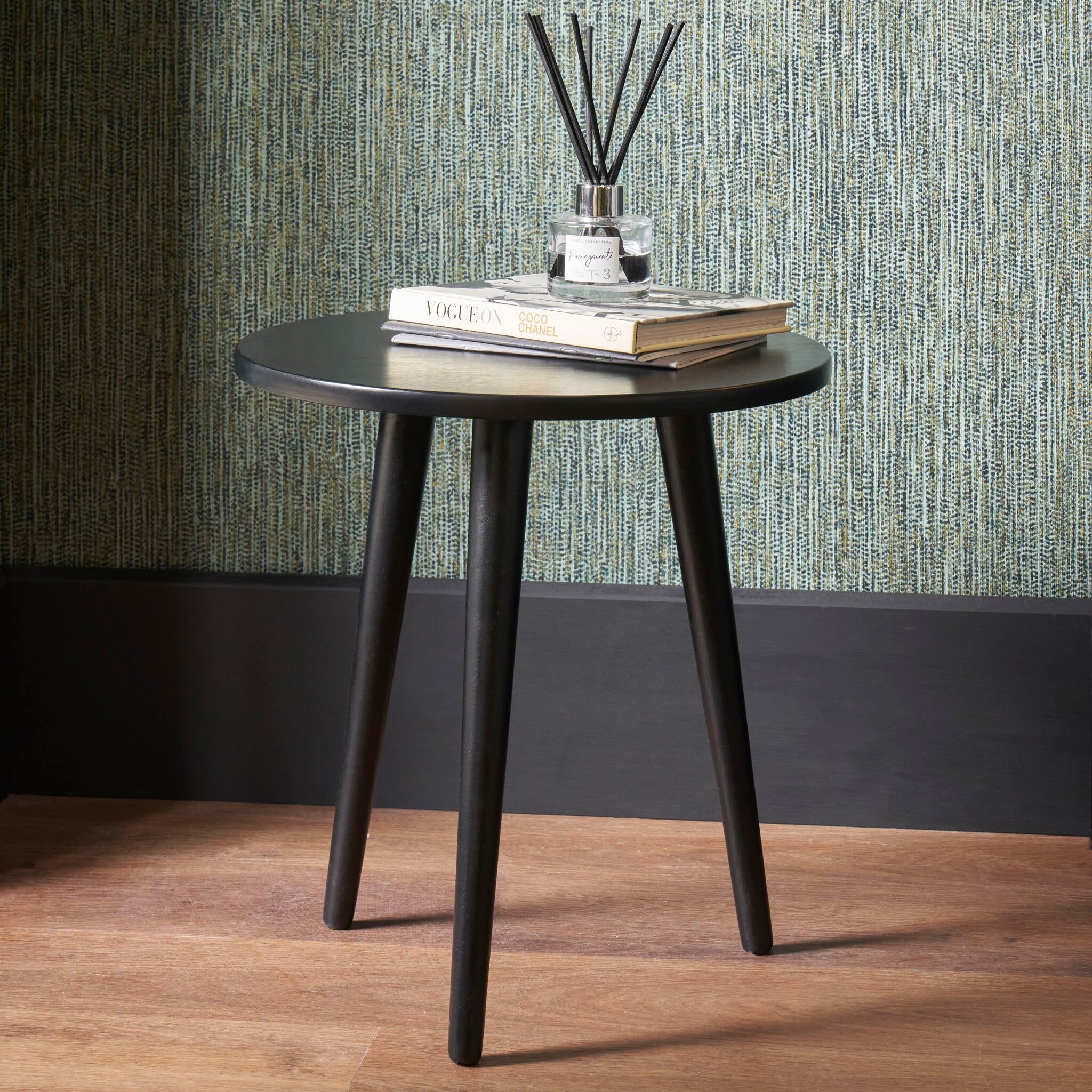Pacific Lifestyle - Fairford Satin Black Pine Wood Side Table