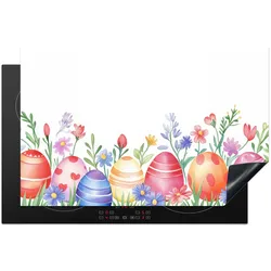 HERDABDECKPLATTE Blumengarten - Bunt - Eier Induktionsschutz 81.6x52.7 cm