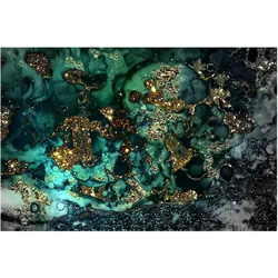 FOTOTAPETE Goldene Meeres-Inseln Abstrakt 288/190 cm