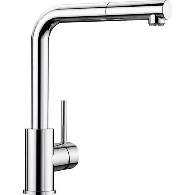 Küchenarmatur BLANCO "MILA-S", silber (chrom), B:25cm H:30cm T:11cm, Messing, Armaturen, mit Ausziehbrause
