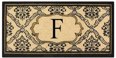 "A1 Home Collections Uriel Bleached Coir Anti-shred Monogrammed Doormat, 30"" X 60"""