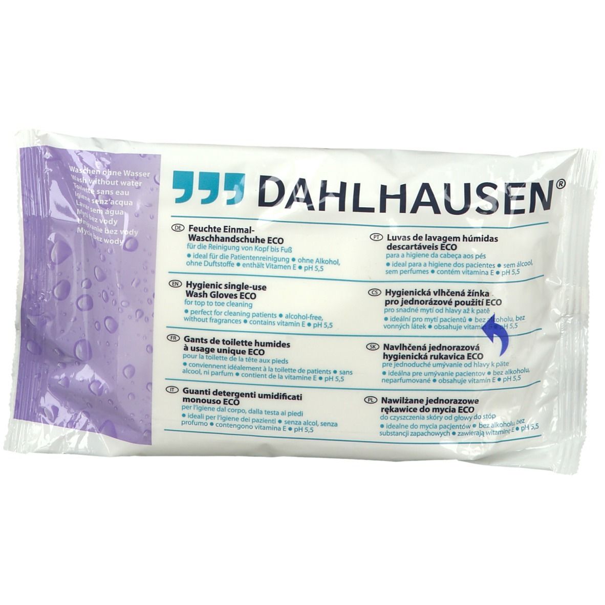 Waschhandschuhe Einmal ECO feucht 8 St Handschuhe