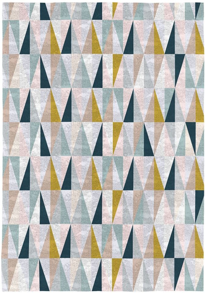 Rugs&Rugs Tapis décoratif en coton en impression digital multicolore 160x230 cm Multicolore 160x230x160cm