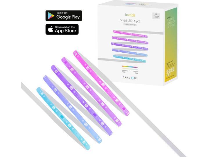 Hombli Slimme LED Strip 5m - RGB\, IC & CCT - Dimbaar - App bestuurd - Lichtsnoer binnen - LED Verlichting