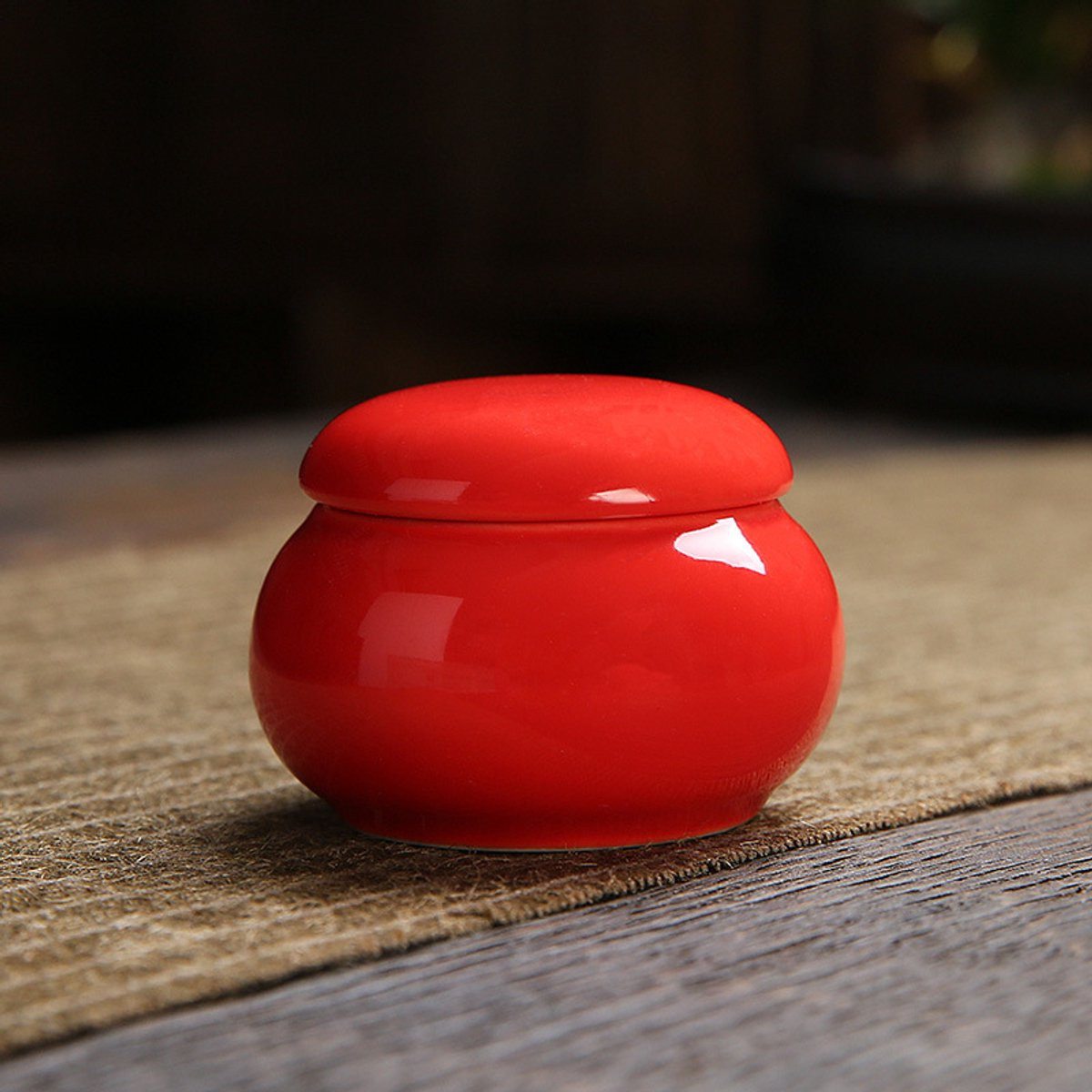 Mini Keramische Urn voor Honden, Katten of Vogels - Rood - Medium (20 gram)