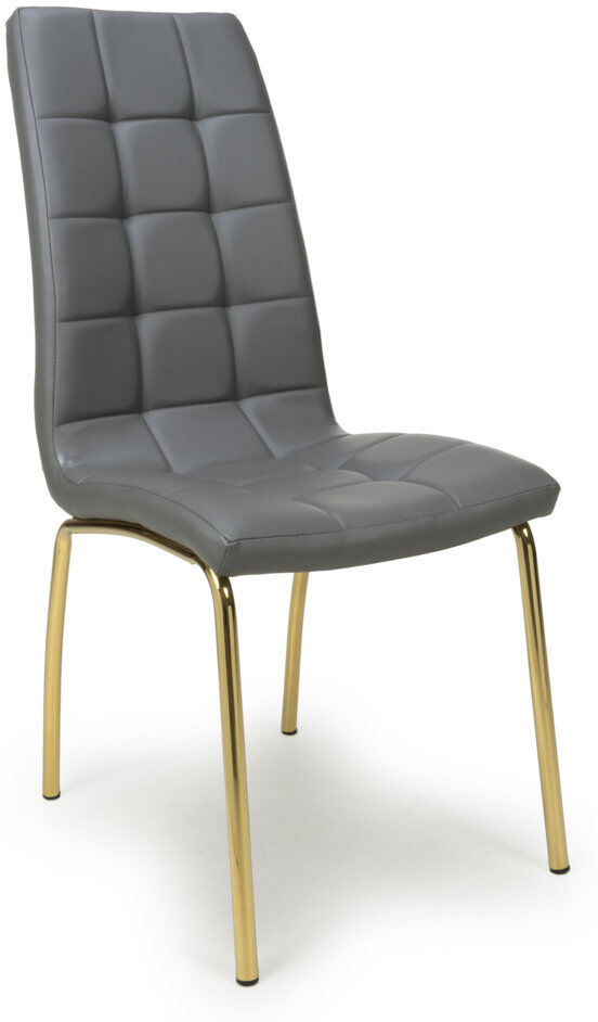 Metro Jenner Leather Effect Dining Chair Gold/Grey 990cm H X 420cm W X 570cm D