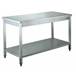 SARO Edelstahltisch zerlegbar, mit Unterblatt - 700 mm Tiefe, 1200 mm
