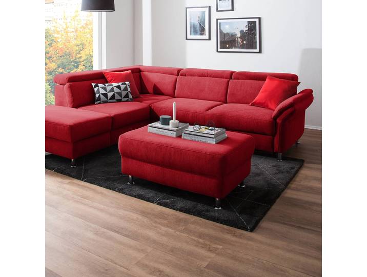 Repose-pieds Calang 102 x 45 x 68cm Rouge/Rouge
