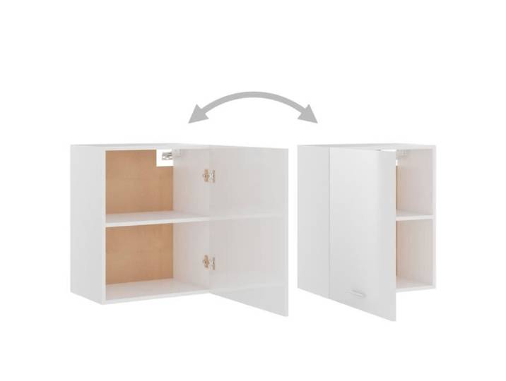 KIMISS Armoire suspendue Blanc brillant 50x31x60 cm Aggloméré-LEF