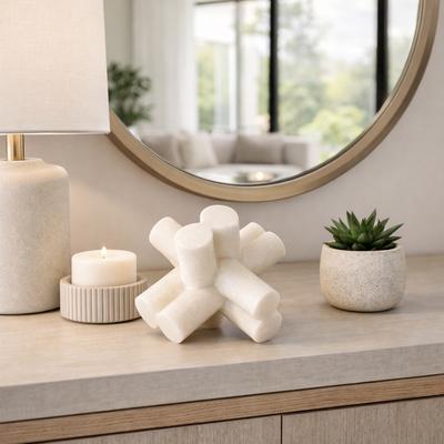 Sagebrook Home "Resin Decorative Object Minimalist Geometric Abstract Form Sculpture - 7.0"""