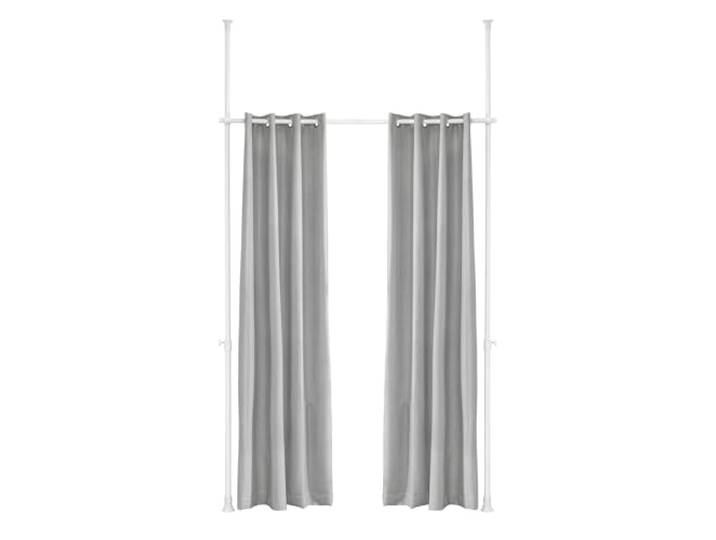 SoBuy Paravent Modulable Occultant Réglable 162-266x199-262 cm Séparateur de pièces avec rideau télescopique\, isolation thermique pour salon\, bureau et chambre Gris Anthracite KLS12-HG