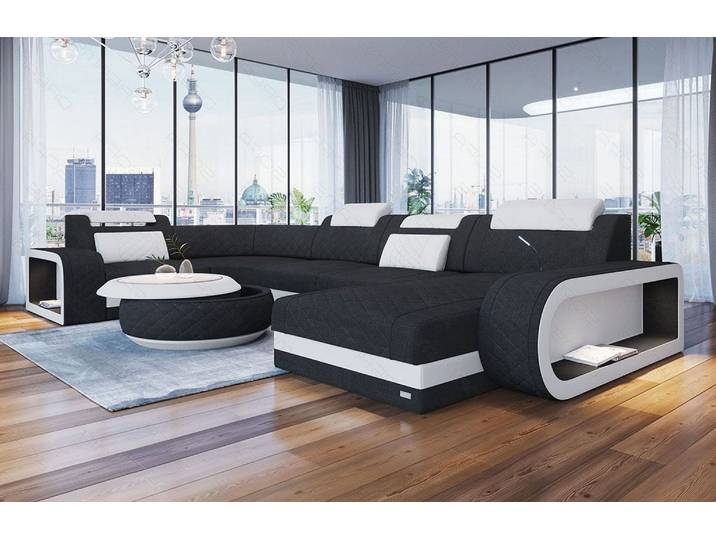 Stoff Wohnlandschaft Berlin U-Form
