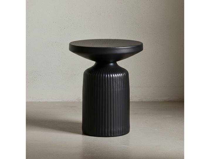 KADIMA DESIGN Beistelltisch Eleganter Sofatisch Schwarz, 40x40x50 cm, Rund