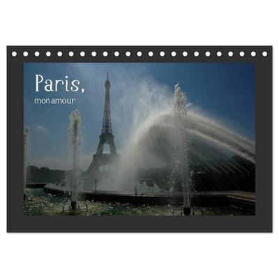 Paris, mon amour (Tischkalender 2026 DIN A5 quer), CALVENDO Monatskalender