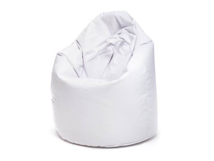 Sako Pouf Poire Extérieur Pouf Chambre Enfant Tissu Imperméable Fauteuil XL 85x135cm Blanc Ecopuf