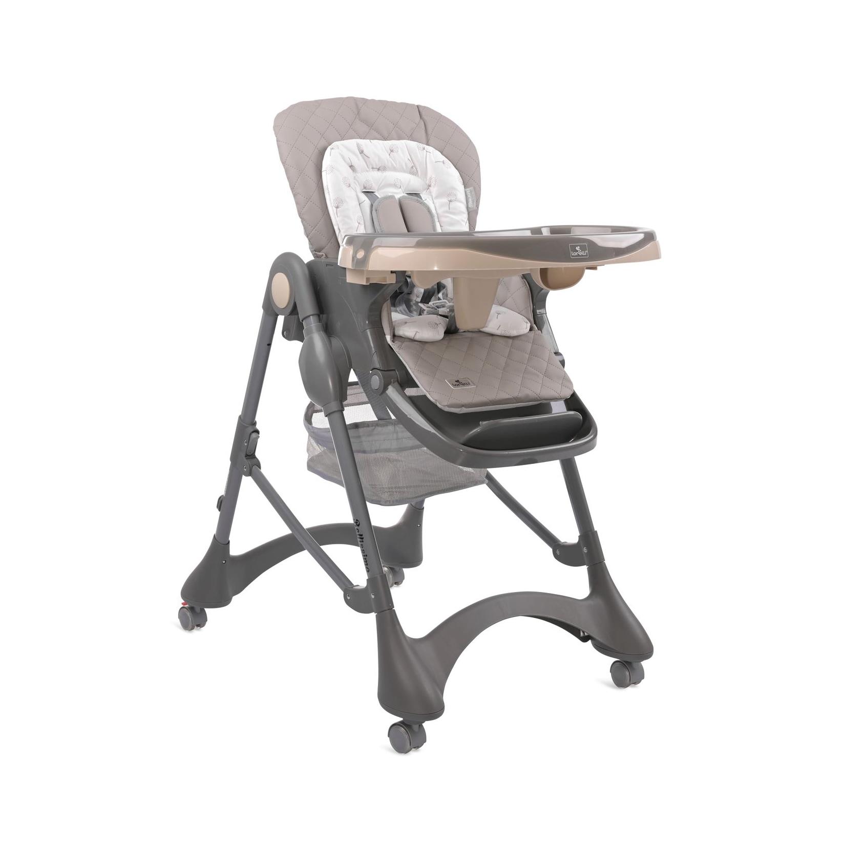 Lorelli Kinderhochstuhl Bellissimo klappbar, Räder, Korb, Liegeposition, Tablett beige