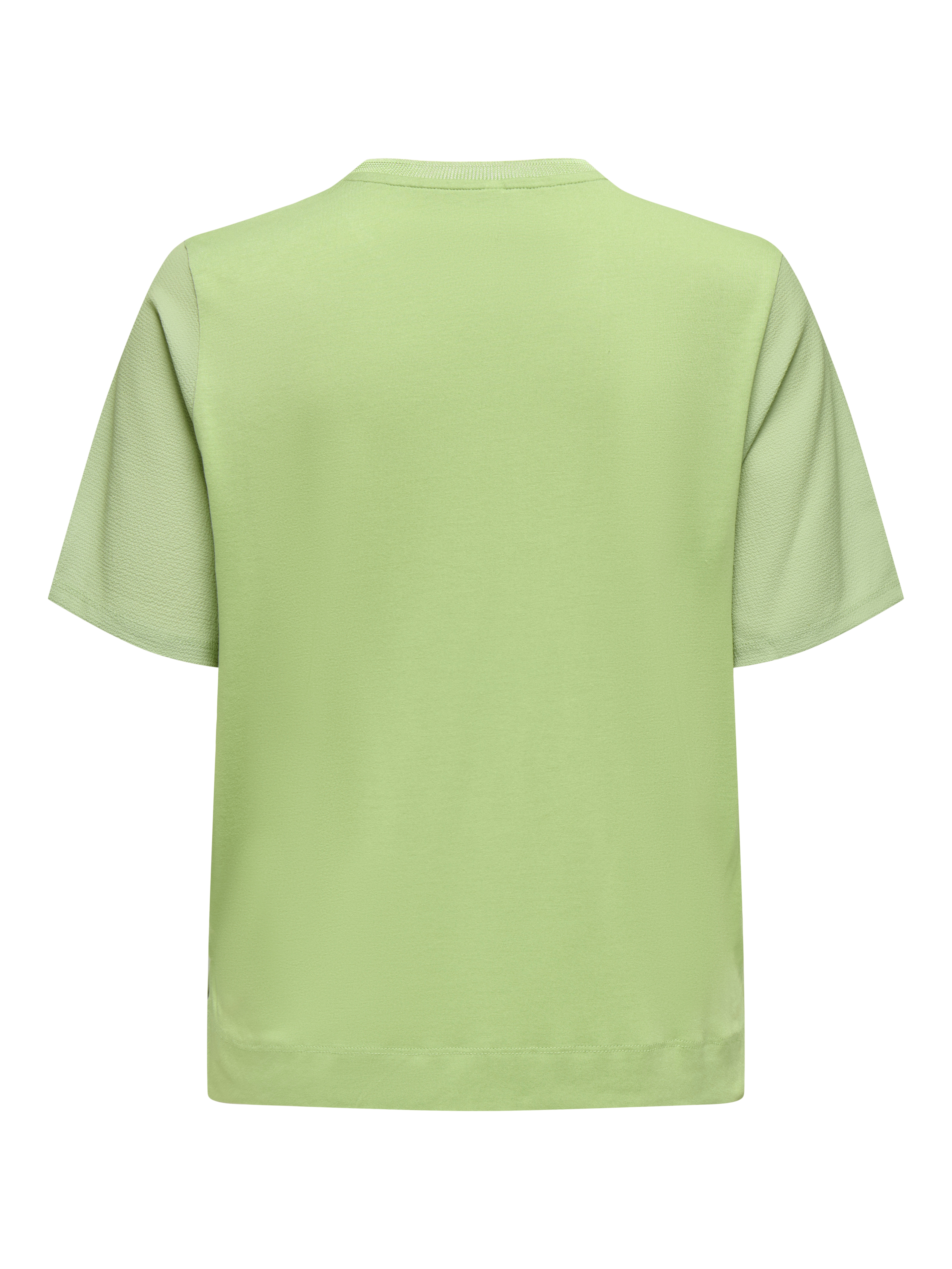 Kurzarmshirt ONLY "ONLNEWFLORA S/S ART O-NECK TOP BOX JRS", Damen, Gr. M (38), grün (winter pear print:tropical embrace), Jersey, Obermaterial: 100% Polyester, bedruckt, regular fit normal, Rundhals, Shirts Kurzarmshirt winter pear print:tropical embrace 