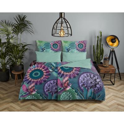 Wendebettwäsche HIP "Vespera", bunt (minzgrün), B/L: 135cm x 200cm, 1 Stk., 1 Stk., Satin, B/L: 80cm x 80cm, 2, Satin, Obermaterial: 100% Baumwolle, Bettwäsche, Wendebettwäsche, Satin, Reißverschluss, Wendeoptik, Mandala, Vogel, grün