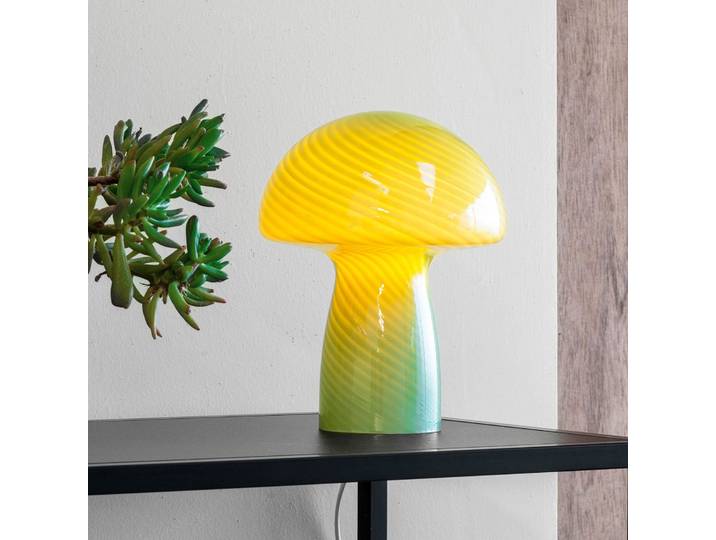 Jenny Mushroom Tischleuchte Grün - Dyberg Larsen - Wohnzimmer - Design - Glas - Mit Schirm