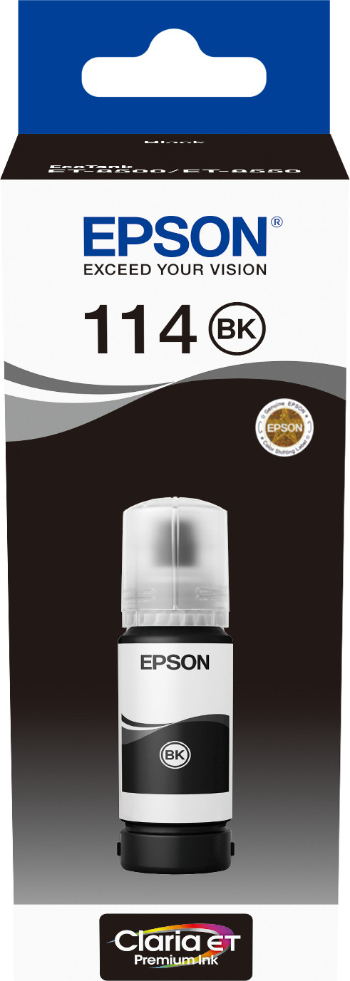 Epson EcoTank T07A1 Pigment Inkt T114 Zwart 70 ml