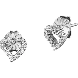 Julie Julsen Ohrstecker 925/- Sterling Silber rhodiniert Herz mit Zirkonia