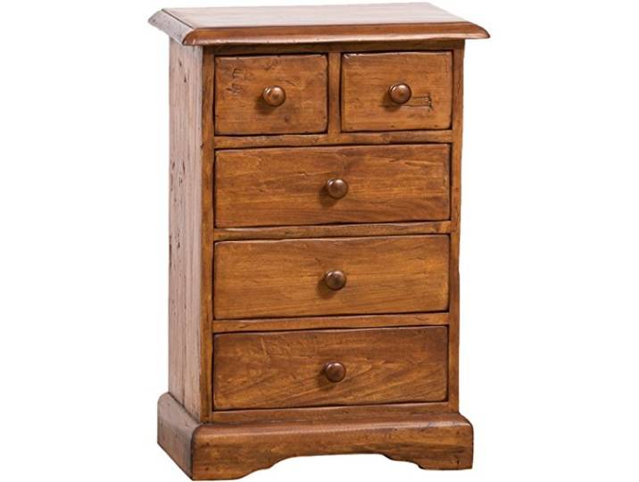 Biscottini Nachttisch weiß Shabby 75 x 52 x 31 cm Made in Italy – Nachttisch für Schlafzimmer Country – Vintage Nachttisch mit 5 Schubladen – hoher Nachttisch