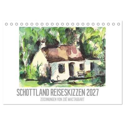 Schottland Reiseskizzen (Tischkalender 2027 DIN A5 quer), CALVENDO Monatskalender
