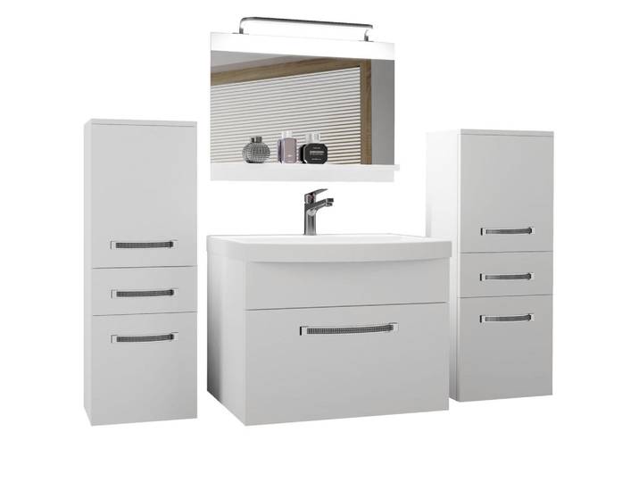 B Belini Group Badmöbel Badezimmer Weiß Matt, Holz, 140x81x40 cm, Badezimmer, Badmöbelsets & Badmöbelserien, Badmöbel-Sets